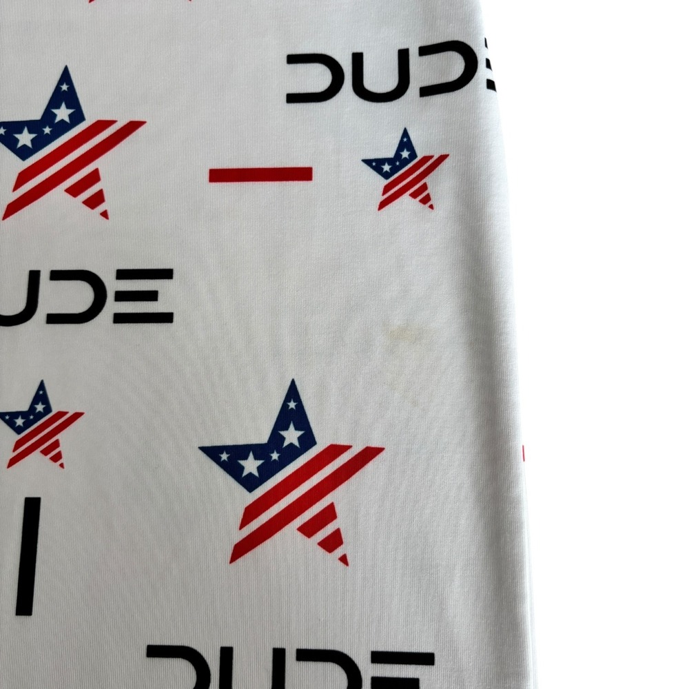 Waggle Performance Golf Polo‎ Shirt Dude Wipes USA Stars Mens L Stretch S/S read - Picture 6 of 10
